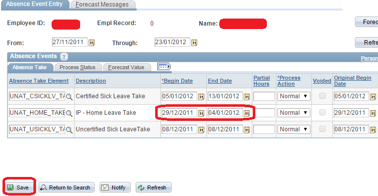 How to manually adjust Travel Time for Home Leave (1)